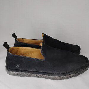John Varvatos Loafers Men Suede Slip On Charcoal Black Casual Luxury Comfort 9.5